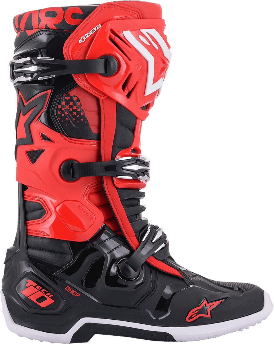 Alpinestars Tech 10 Boots - Black/Red - Motor Psycho Sport