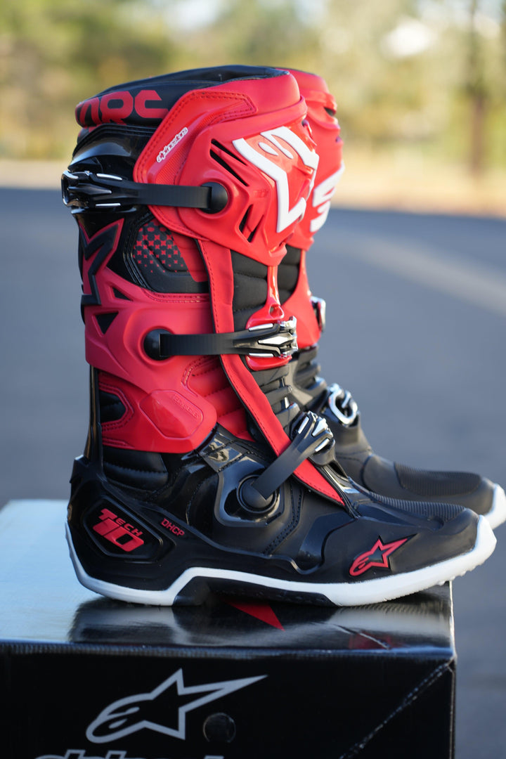 Alpinestars Tech 10 Boots - Black/Red - Motor Psycho Sport