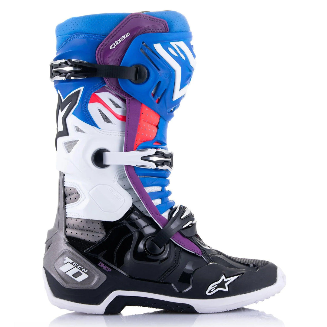 Alpinestars Tech 10 Supervented Boots - Black/Enamel Purple/White - Motor Psycho Sport