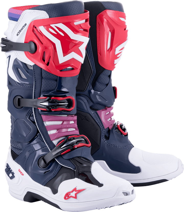 Alpinestars Tech 10 Supervented Boots - Night Navy/White/Rainbow - Motor Psycho Sport