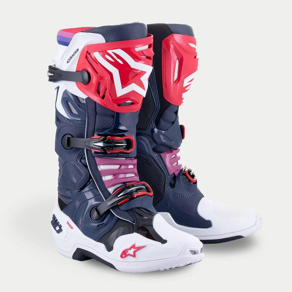 Alpinestars Tech 10 Supervented Boots - Night Navy/White/Rainbow - Motor Psycho Sport