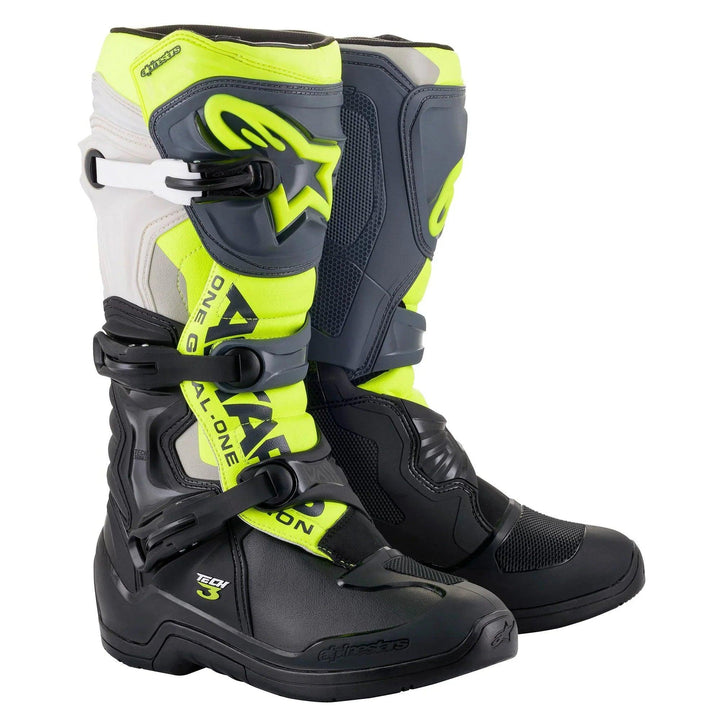 Alpinestars Tech 3 Boots - Black/Gray/Yellow Fluo - Motor Psycho Sport