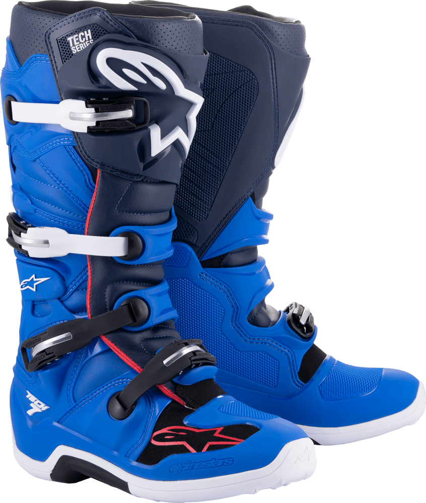 Alpinestars Tech 7 Boots - Alpine Blue Night/Navy/Bright Red - Motor Psycho Sport