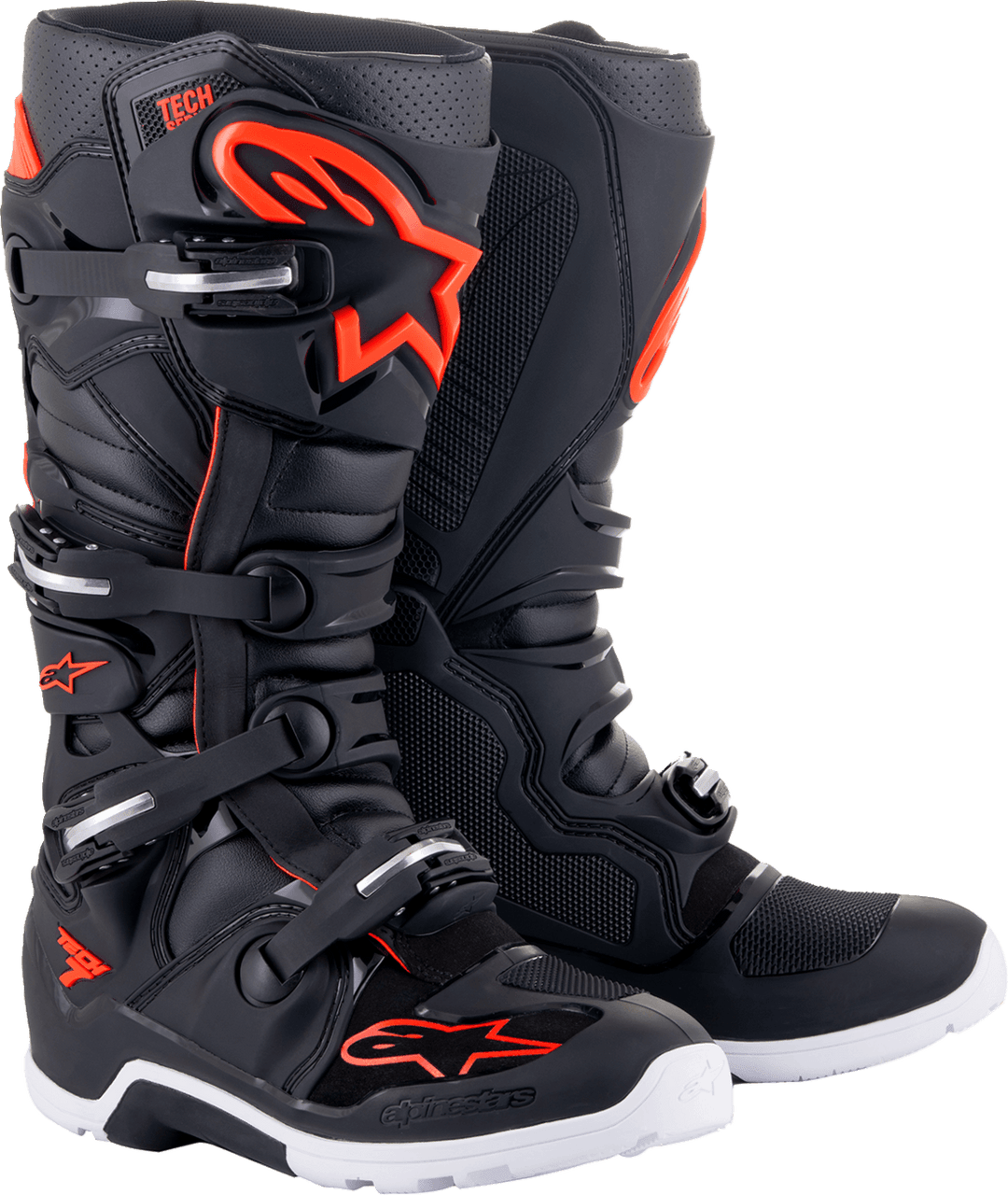 Alpinestars Tech 7 Enduro Boots - Black/Red Fluorescent - Motor Psycho Sport