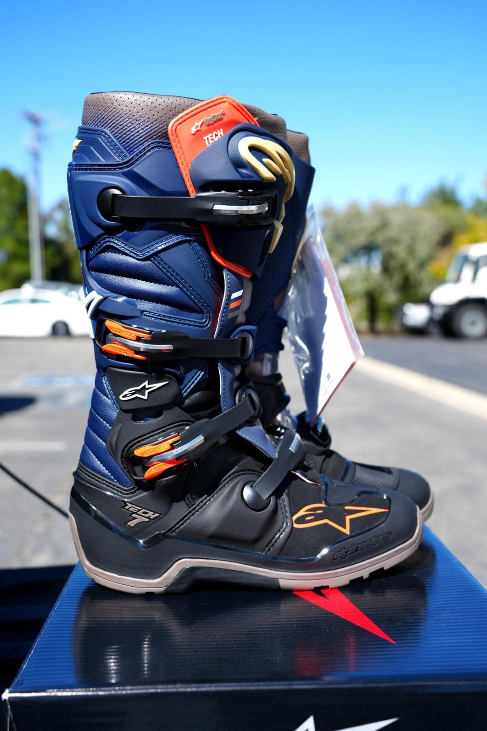 Alpinestars Tech 7 Enduro Drystar Boots - Black Night/Navy/Warm Gray - Motor Psycho Sport