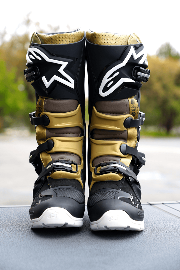 Alpinestars Tech 7 Enduro Drystar Boots - Black/Gray/Gold - Motor Psycho Sport