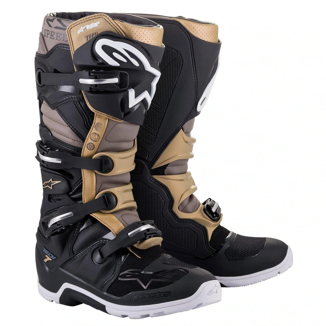 Alpinestars Tech 7 Enduro Drystar Boots - Black/Gray/Gold - Motor Psycho Sport