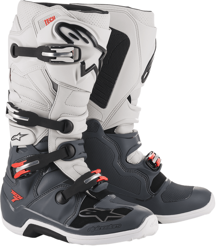 Alpinestars Tech 7 Gray/White Boots - Motor Psycho Sport
