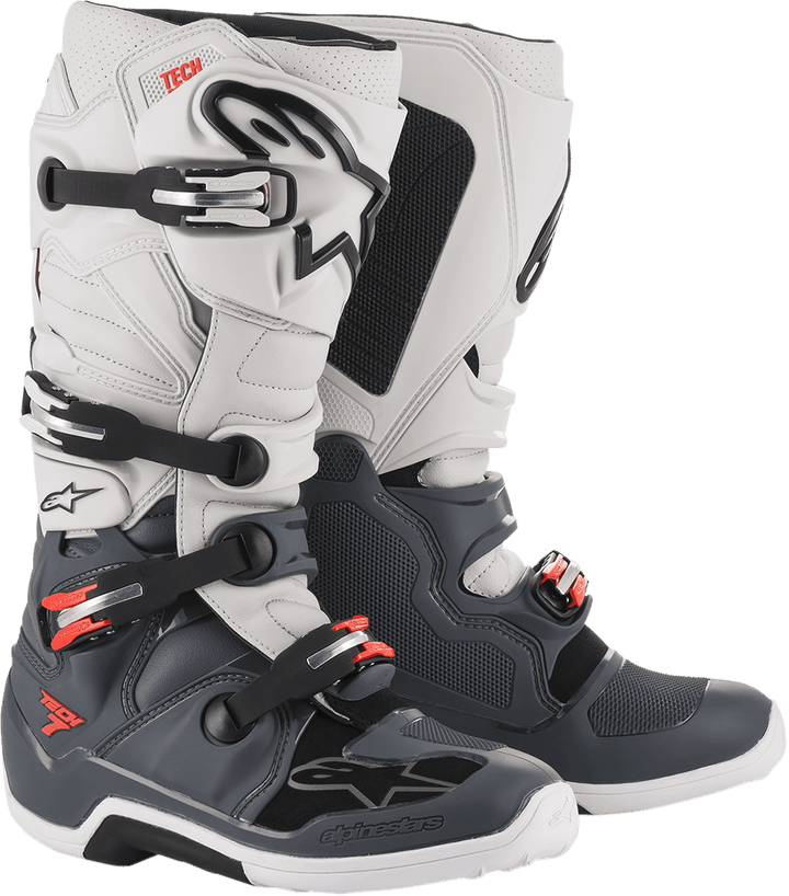 Alpinestars Tech 7 Gray/White Boots - Size 9 - Motor Psycho Sport