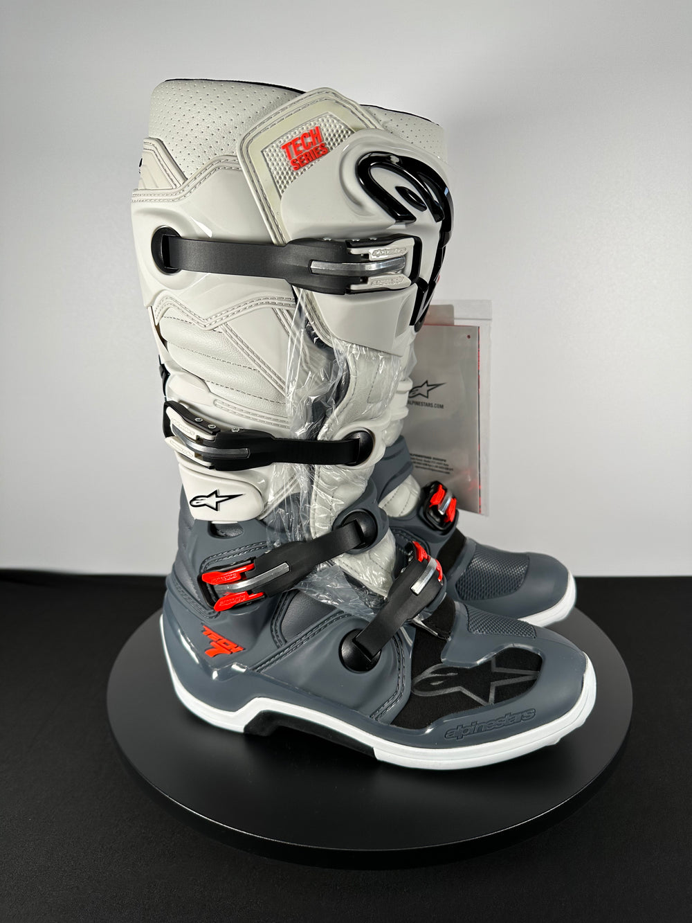 Alpinestars Tech 7 Gray/White Boots - Size 9 - Motor Psycho Sport