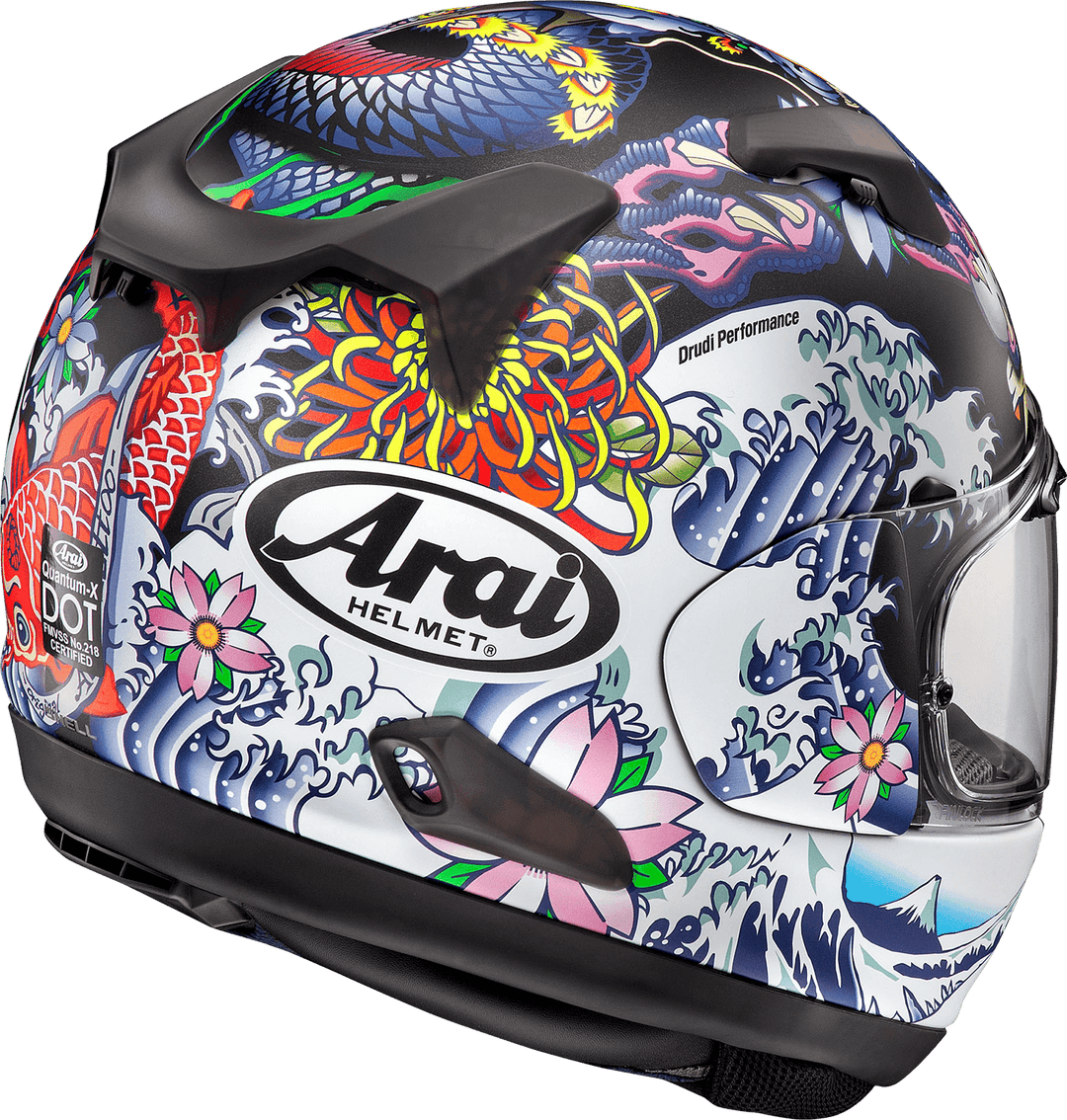 arai flower helmet Arai Quantum-X Helmet - Oriental Black Frost - Size Small