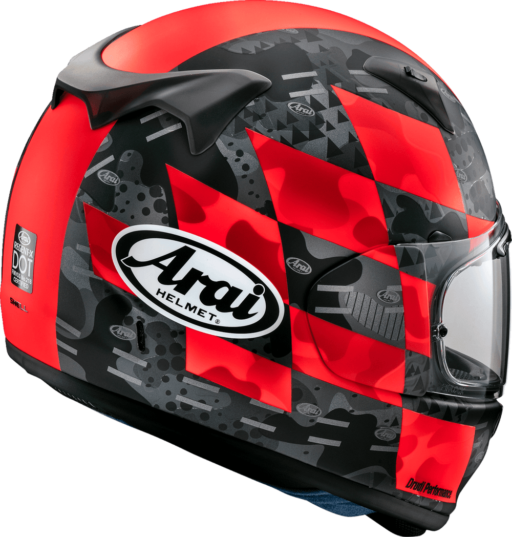 Arai Regent-X Helmet - Patch Fluorescent Red Frost - Motor Psycho Sport
