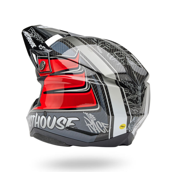 Bell Moto-10 Spherical Helmet - Fasthouse DID 25 Gloss Gray/Red - Size Large - OPEN BOX