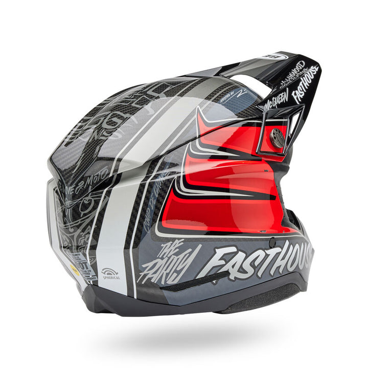 Bell Moto-10 Spherical Helmet - Fasthouse DID 25 Gloss Gray/Red - Size Large - OPEN BOX