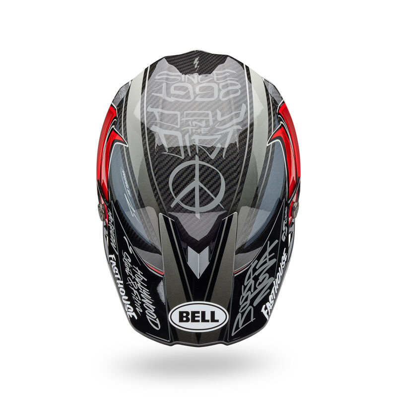Bell Moto-10 Spherical Helmet - Fasthouse DID 25 Gloss Gray/Red - Size Large - OPEN BOX