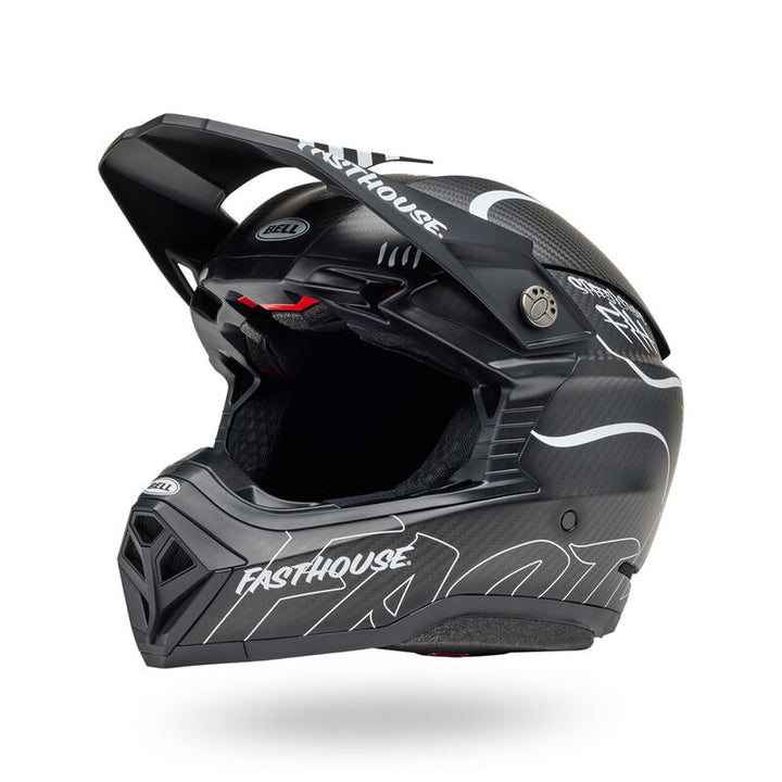 Bell Moto-10 Spherical Helmet - Fasthouse Raven Matte Black/White - Size Large - OPEN BOX