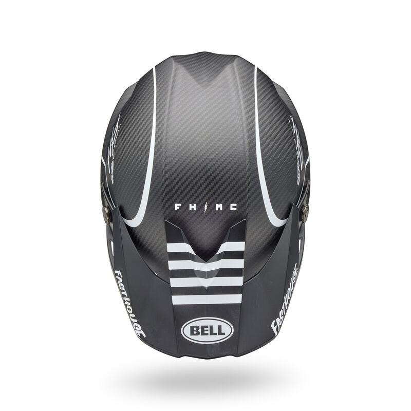 Bell Moto-10 Spherical Helmet - Fasthouse Raven Matte Black/White - Size Large - OPEN BOX