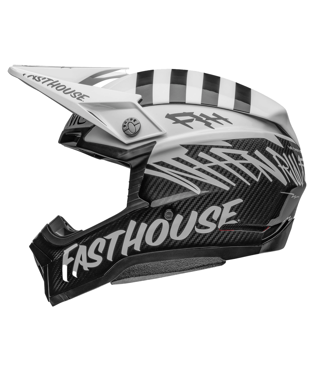 Bell Moto-10 Spherical Helmet - Fasthouse Mod Squad Gloss White/Black - Motor Psycho Sport