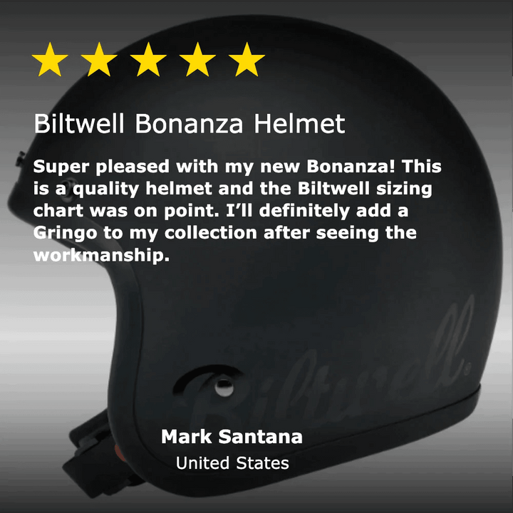 Biltwell Bonanza Helmet Flat Black Factory - Motor Psycho Sport