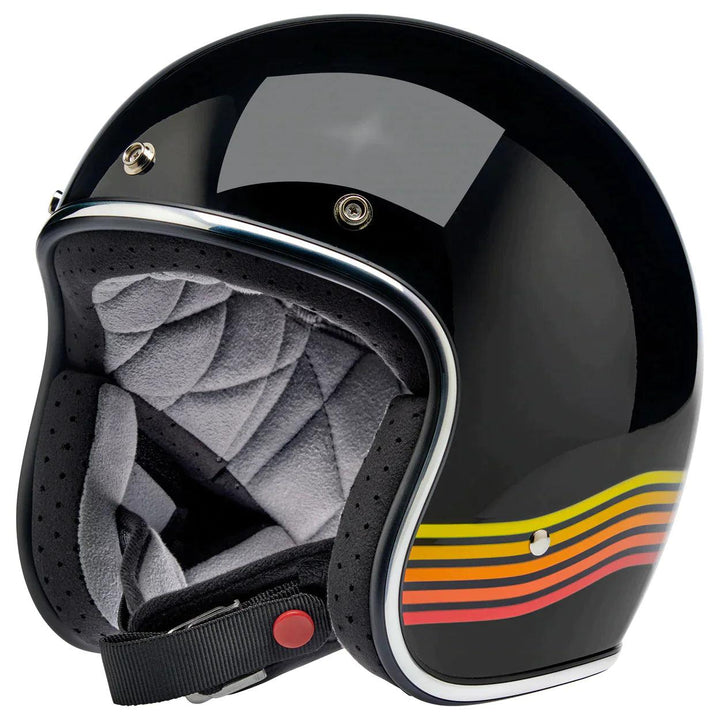 Biltwell Bonanza Helmet Gloss Black Spectrum - Motor Psycho Sport