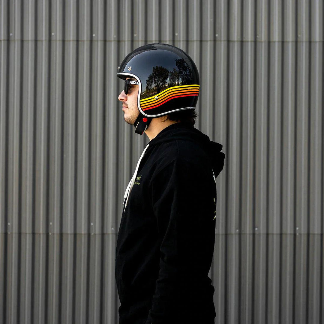 Biltwell Bonanza Helmet Gloss Black Spectrum - Motor Psycho Sport