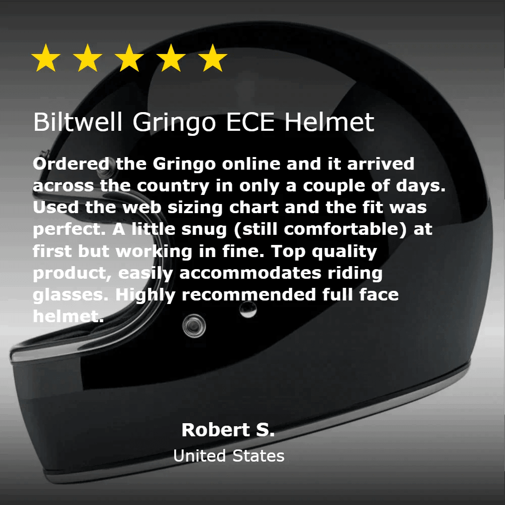 Biltwell Gringo ECE Helmet Gloss Black - Motor Psycho Sport