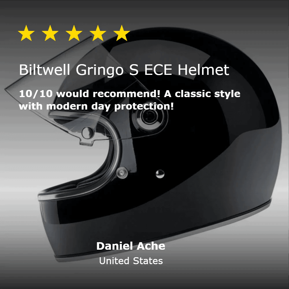 Biltwell Gringo S ECE Helmet Gloss Black - Motor Psycho Sport