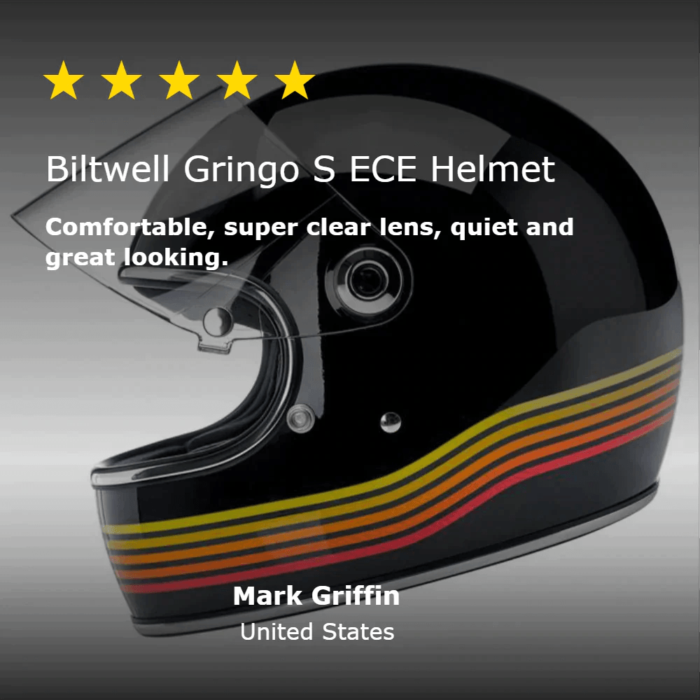 Biltwell Gringo S ECE Helmet Gloss Black Spectrum - Motor Psycho Sport