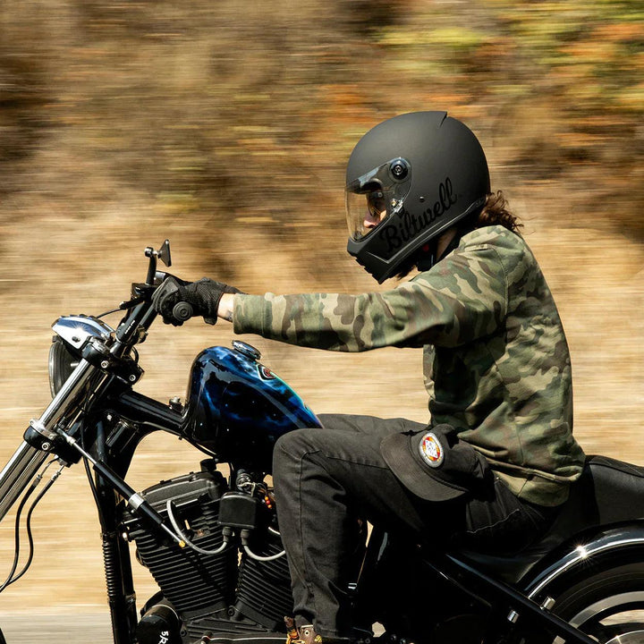 Biltwell Lane Splitter Helmet Flat Black Factory - Motor Psycho Sport