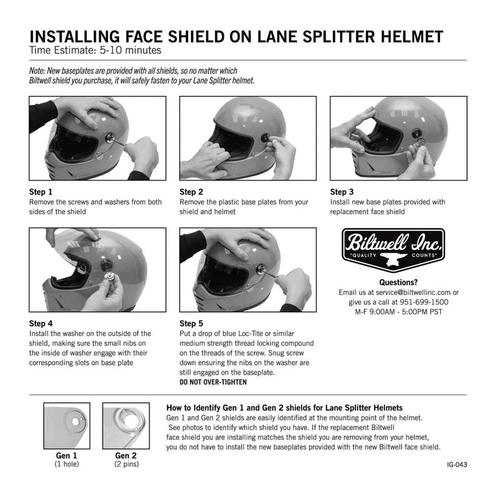 Biltwell Lane Splitter Helmet Flat Black - Motor Psycho Sport