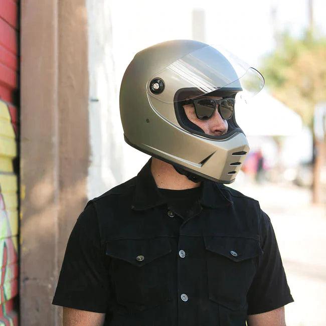 Biltwell Lane Splitter Helmet Flat Titanium - Motor Psycho Sport