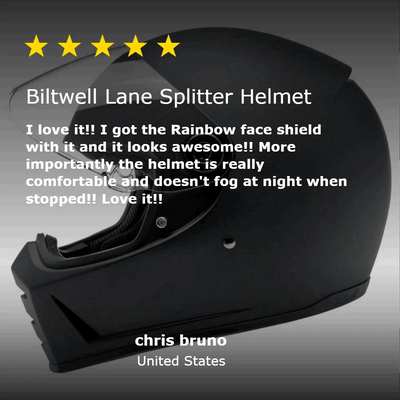 Biltwell Lane Splitter Helmet Flat Titanium - Motor Psycho Sport