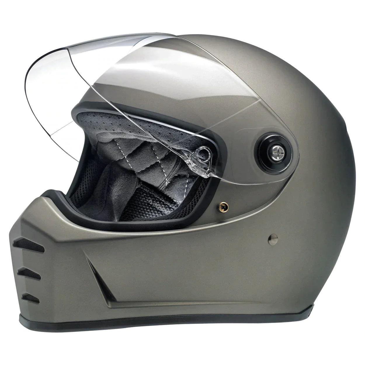 flat bill motorcycle helmets Biltwell Lane Splitter Helmet Flat Titanium – Motor Psycho Sport