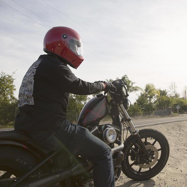 Biltwell Lane Splitter Helmet Gloss Blood Red - Motor Psycho Sport