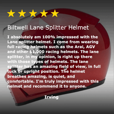 Biltwell Lane Splitter Helmet Gloss Blood Red - Motor Psycho Sport