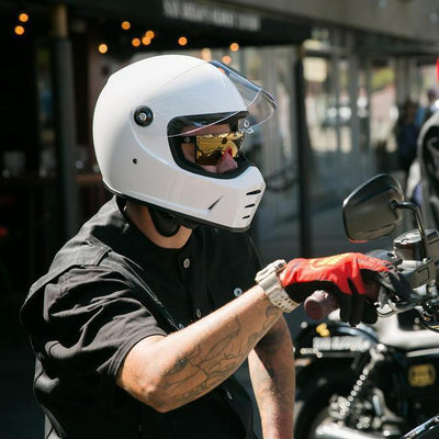 Biltwell Lane Splitter Helmet Gloss White - Motor Psycho Sport
