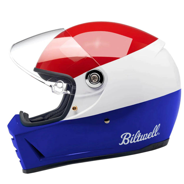 Biltwell Lane Splitter Helmet Podium Gloss Red/White/Blue - Motor Psycho Sport