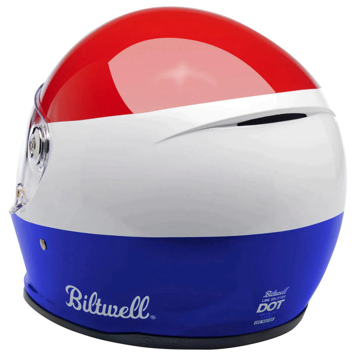 Biltwell Lane Splitter Helmet Podium Gloss Red/White/Blue - Motor Psycho Sport