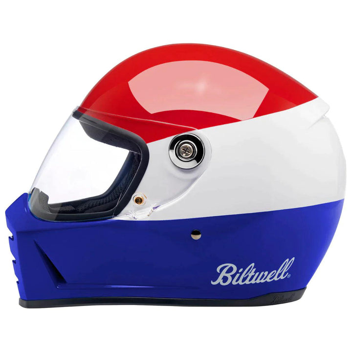 Biltwell Lane Splitter Helmet Podium Gloss Red/White/Blue - Motor Psycho Sport