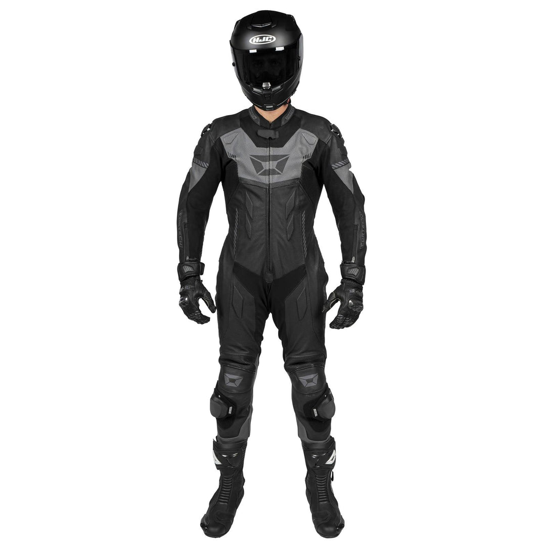Cortech Revo Sport Air Men's 1-Piece Leather Suit - Black/Gun - Motor Psycho Sport