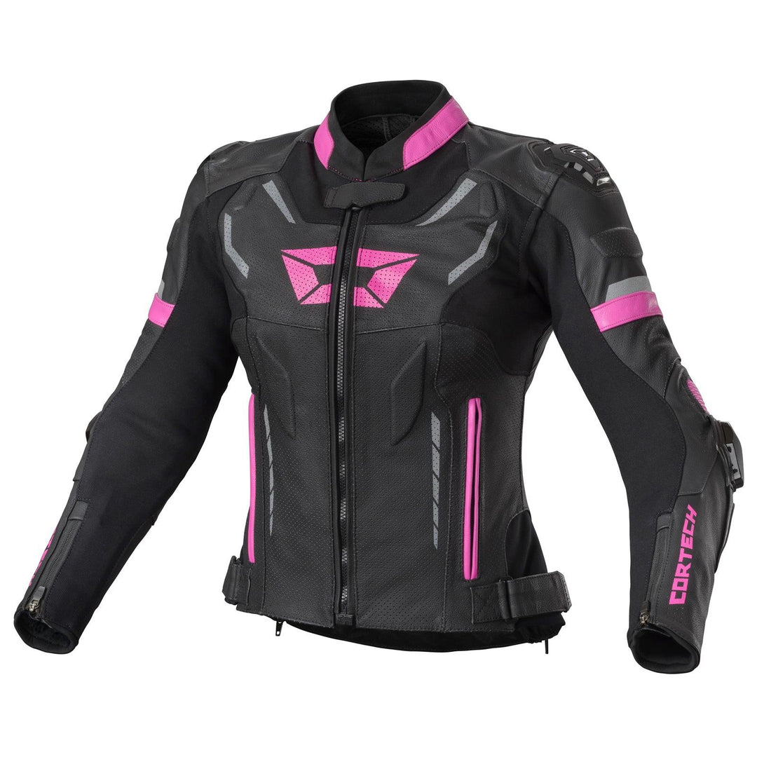 Cortech Revo Sport Air Women's Leather Jacket - Black/Pink - Motor Psycho Sport