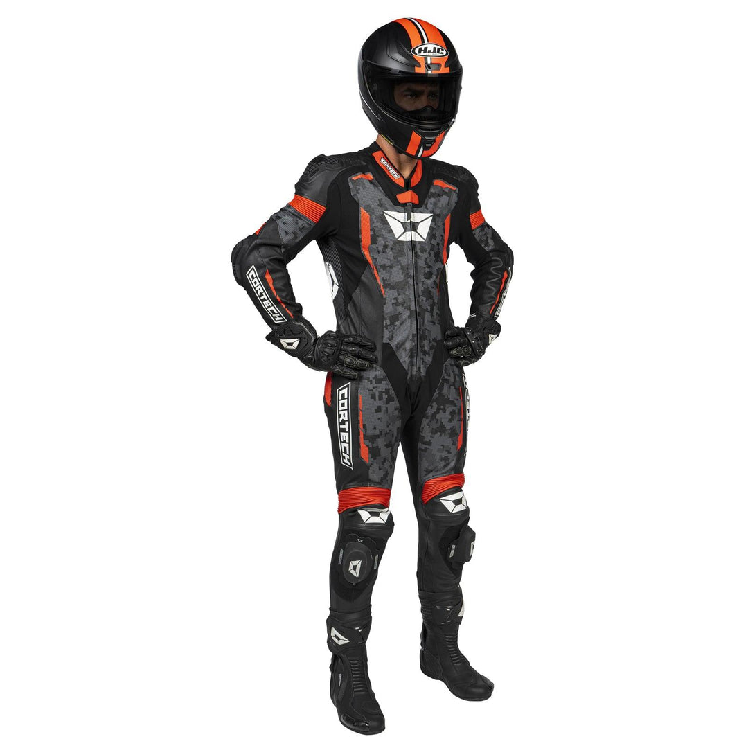 Cortech Sector Pro Air 1-Piece Leather Suit - Camo/Red - Motor Psycho Sport