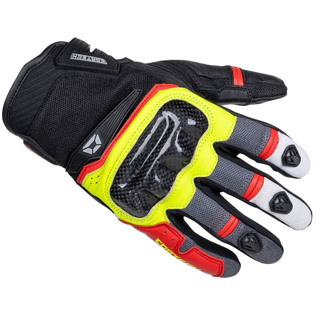 Cortech Sonic-Flo Glove - Red/Hi-Viz - Motor Psycho Sport