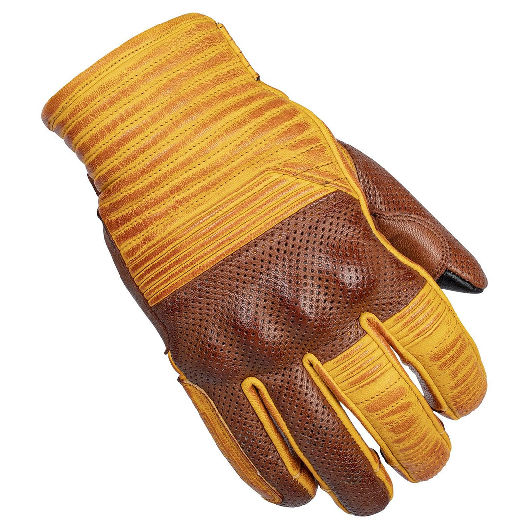 Cortech The Bully Short Cuff Leather Gloves - Gold/Brown - Motor Psycho Sport