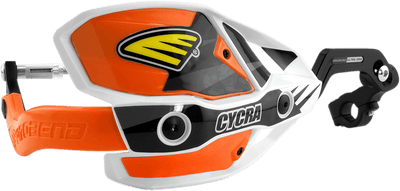 Cycra Ultra ProBend CRM Wrap Around Handguards for 1-1/8" Handlebars - White/Orange - Motor Psycho Sport