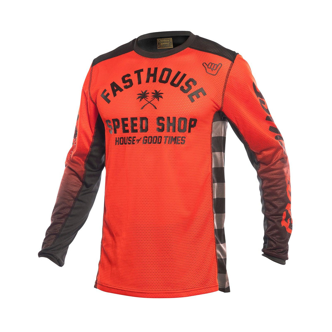 Fasthouse Youth A/C Grindhouse Asher Jersey - Infrared/Black - Motor Psycho Sport