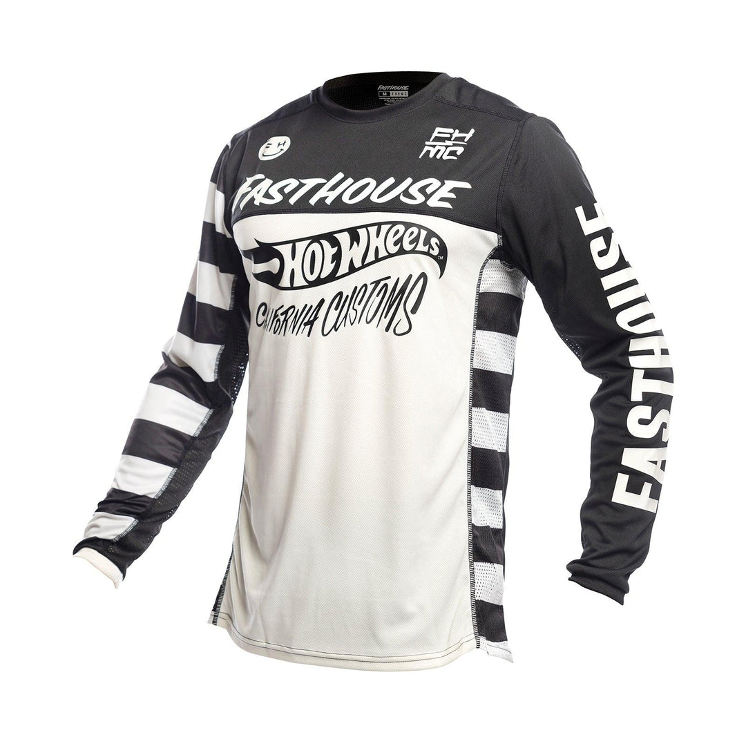 Fasthouse Youth Grindhouse Hot Wheels Jersey - White/Black - Motor Psycho Sport