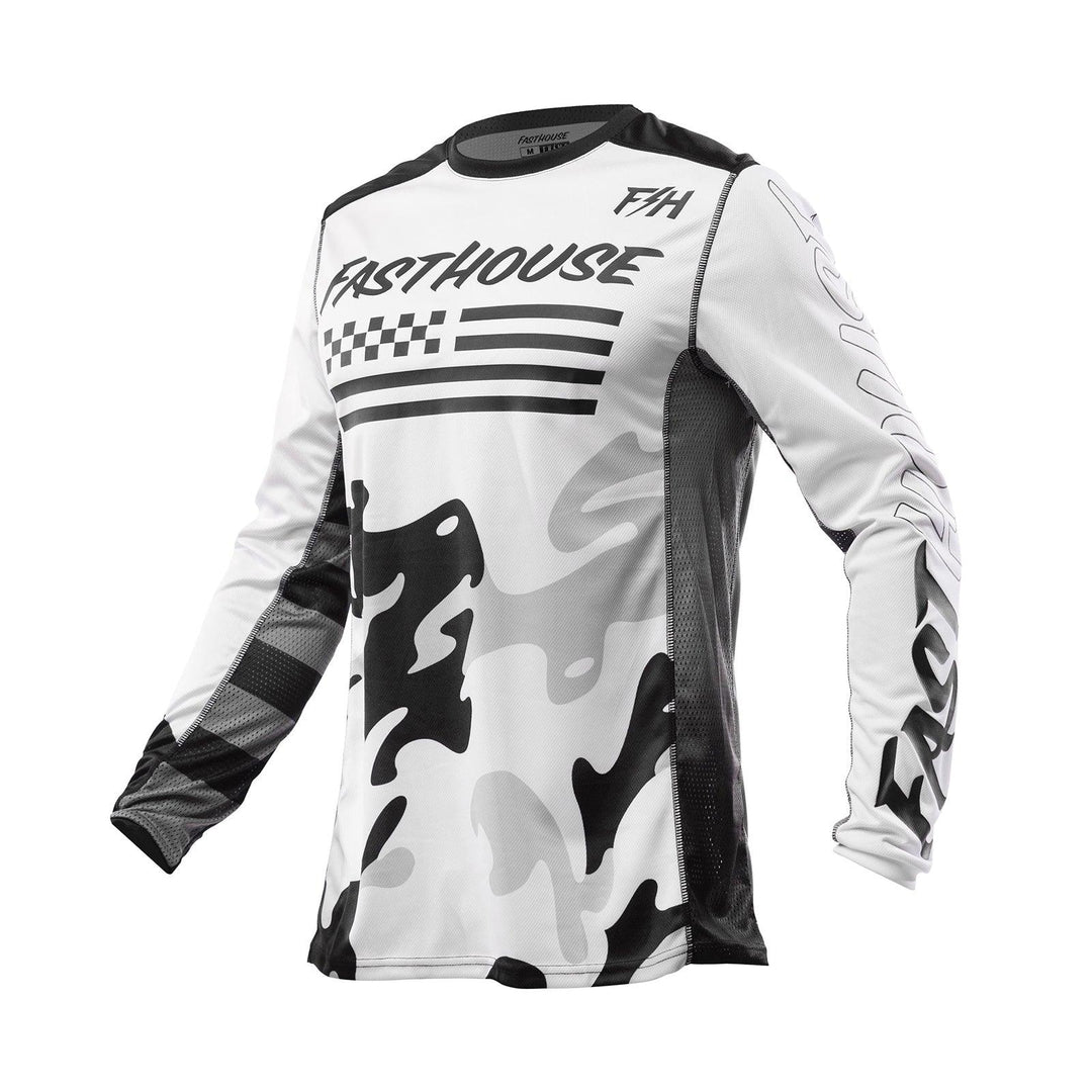 Fasthouse Youth Grindhouse Riot Jersey - White/Black - Motor Psycho Sport