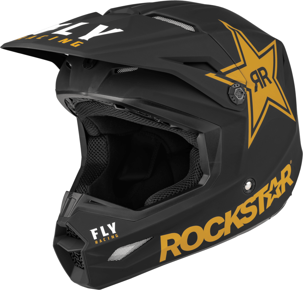 Fly Racing Kinetic Rockstar Helmet Matte Black/Gold - Motor Psycho Sport