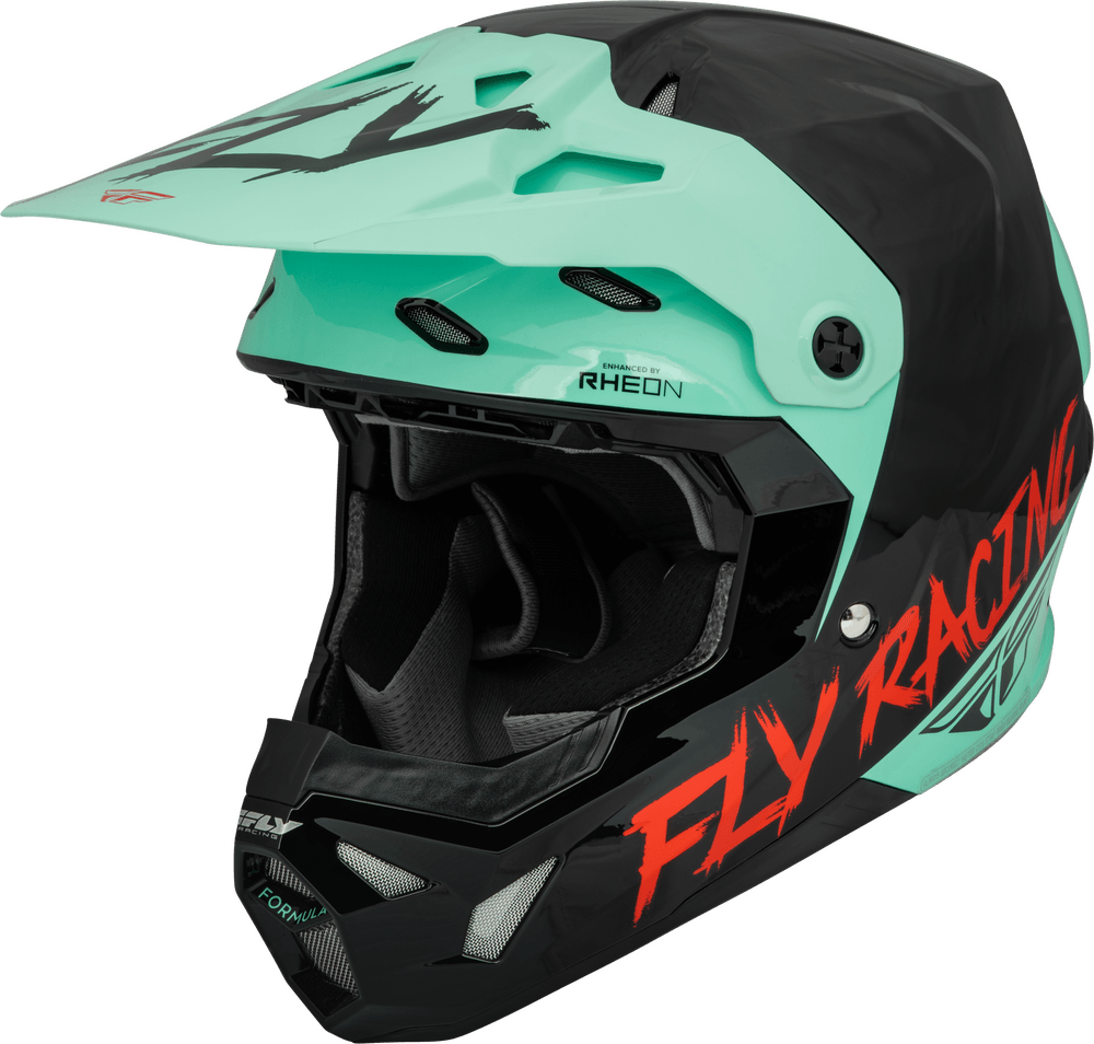 Fly Racing Youth Formula CP S.E. Rave Helmet Black/Mint/Red - Motor Psycho Sport
